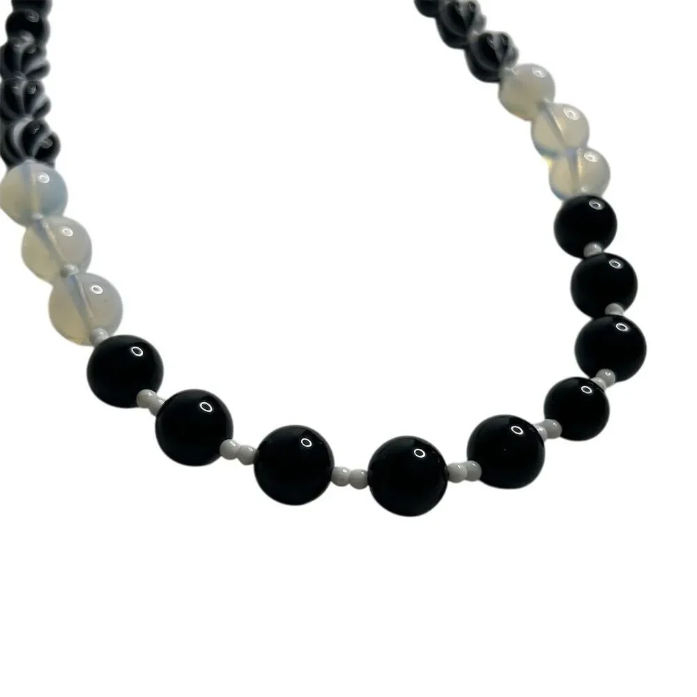Rachel Black Beaded‎ Necklace Adjustable Chain Clasp Gift